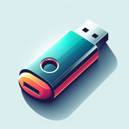Usb flash drive on a white background. 3d rendering.