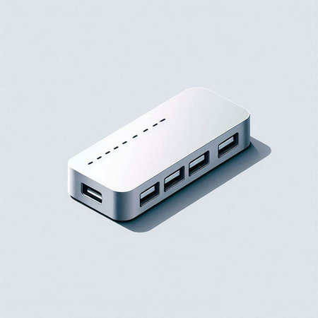 3d rendering of a USB flash drive isolated on a white background