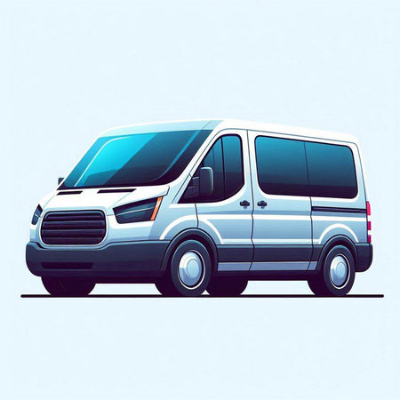 Vector illustration of a van. Isolated on a white background.