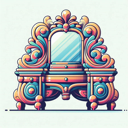 Furniture in the style of baroque. Vector illustrationのイラスト素材