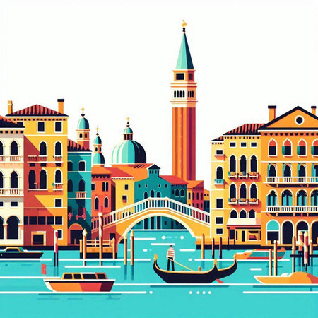 Venice, Italy. Vector illustration. Can be used as background.のイラスト素材