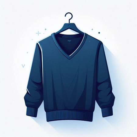 Male sweater isolated on a white background. 3d rendering illustration.のイラスト素材