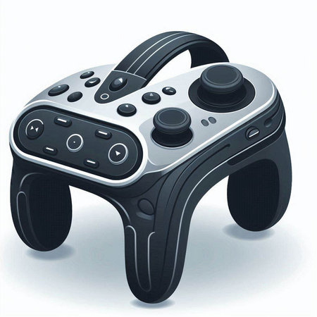 Game controller on white background. Computer generated 3D photo rendering.