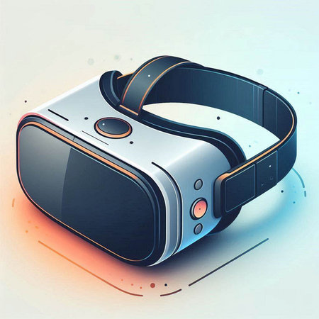 Illustration of a virtual reality headset on a white background, 3d rendering