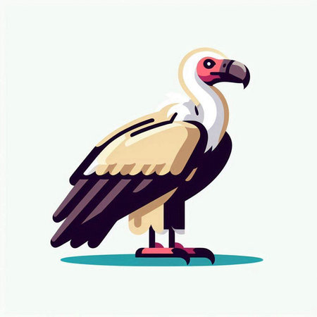 Griffon vulture, vector illustration. Flat style design.のイラスト素材