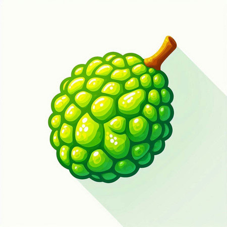 Custard apple isolated on a white background. Vector illustration.のイラスト素材