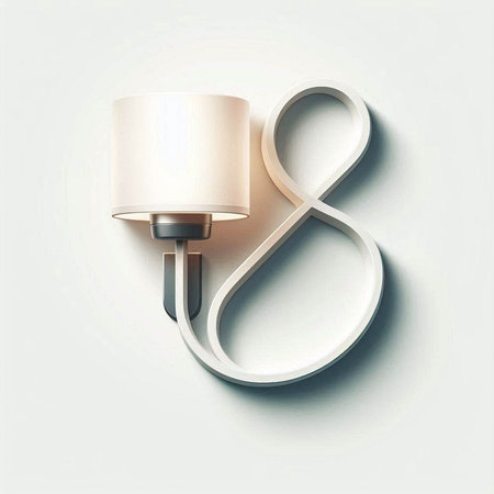 Lamp on the wall. 3D illustration. Vintage style.