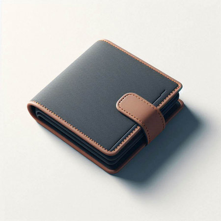 Leather wallet isolated on a white background. 3d render.