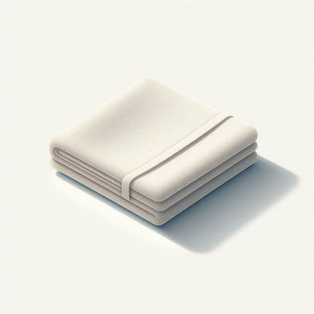 Folded white towel isolated on white background. 3d illustration.