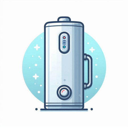 Modern electric kettle isolated on white background. Vector illustration in flat style.のイラスト素材