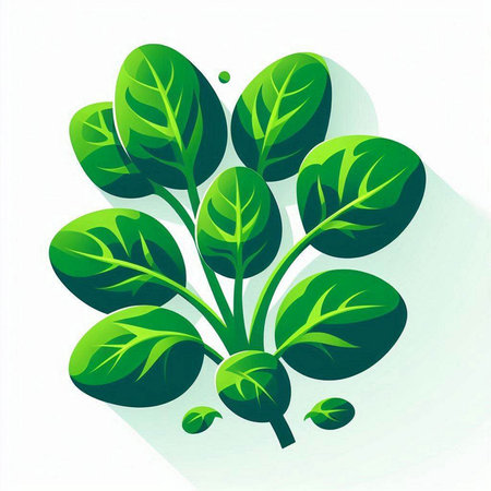 Green leaves on a white background. Vector illustration. Eps 10.のイラスト素材