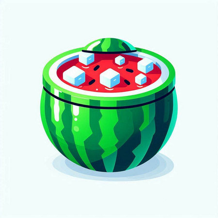 Watermelon vector illustration. Isolated watermelon on white background.のイラスト素材