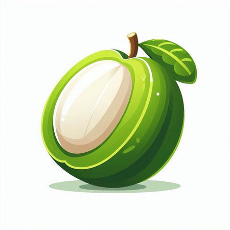 Vector illustration of a green apple on a white background. Eps 10のイラスト素材