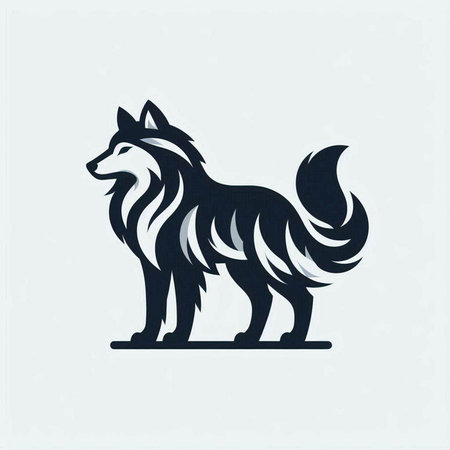 Wolf logo design. Vector illustration of a wolf. Wild animal symbol.