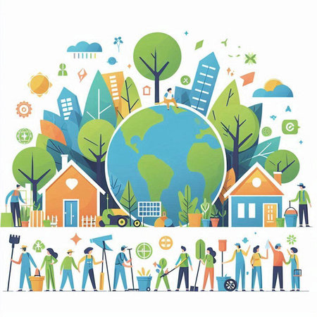 Ecology concept, save the planet, save the earth, vector illustrationのイラスト素材