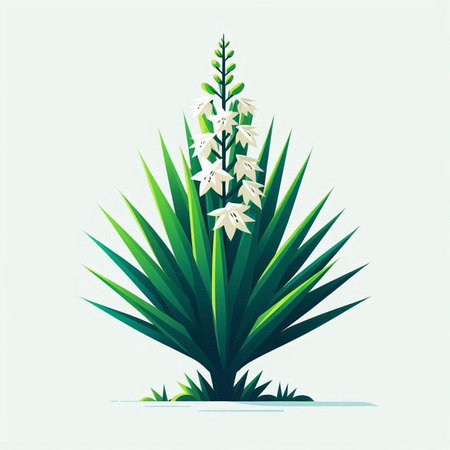 Flowering yucca plant. Vector illustration for your designのイラスト素材