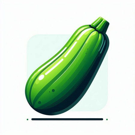 Illustration of a fresh green zucchini on a white backgroundのイラスト素材