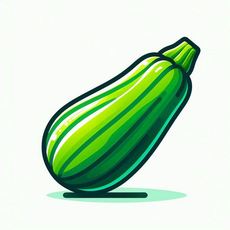 Zucchini. Vector illustration of a fresh vegetable isolated on white background.のイラスト素材