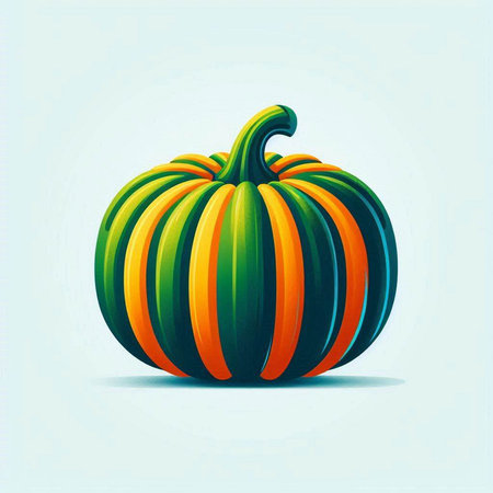 Pumpkin on a white background. Vector illustration of a pumpkin.のイラスト素材