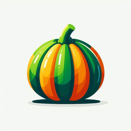 Pumpkin isolated on white background. Vector illustration in cartoon style.のイラスト素材