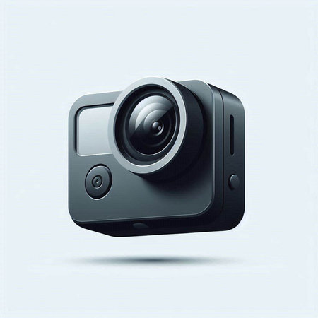 camera on a gray background, vector illustration, eps 10.
