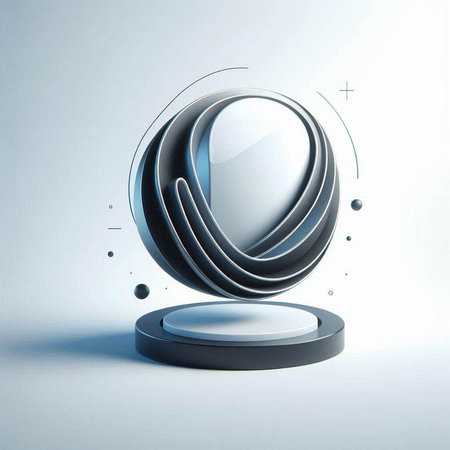 Abstract 3D render of a pedestal or podium with copy space