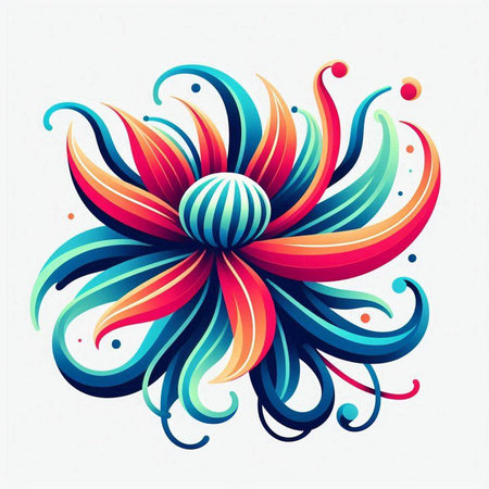 Colorful abstract flower design on white background. Vector illustration EPS10のイラスト素材
