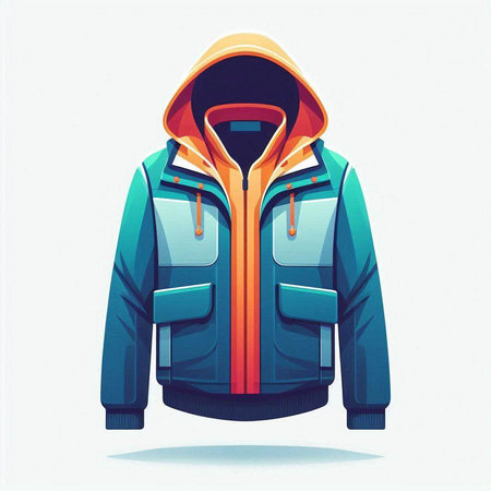 Winter jacket isolated on white background. Vector illustration. Eps 10.のイラスト素材