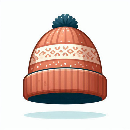 Winter hat isolated on white background. Vector illustration in cartoon style.のイラスト素材
