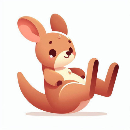 Kangaroo cartoon character. Vector illustration isolated on white background.のイラスト素材