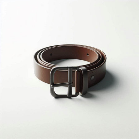 Leather belt isolated on a white background. 3d render.