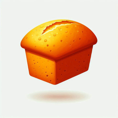 Illustration of a piece of bread on a white background, vectorのイラスト素材