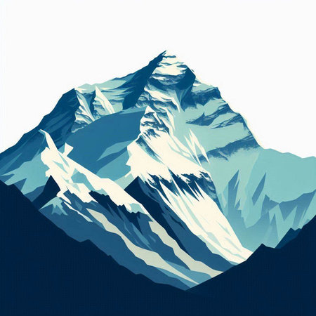 Mountains in the Himalayas, Nepal. Vector illustration.のイラスト素材