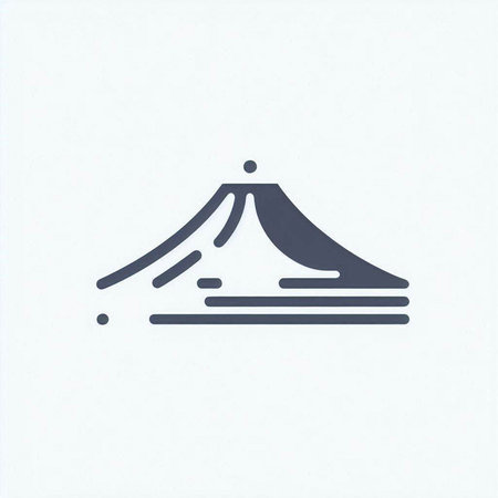 Mountain icon on the white background. Vector illustration. Eps 10.のイラスト素材