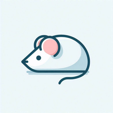 Cute mouse icon. Vector illustration in cartoon style. Isolated on white background.のイラスト素材