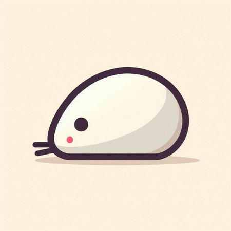 Cute white mouse cartoon vector illustration. Cute pet animal.のイラスト素材