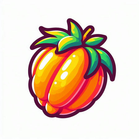 Illustration of a ripe tomato isolated on a white background. Vector illustration.のイラスト素材