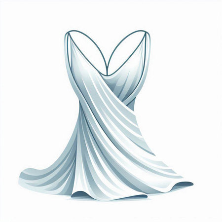 wedding dress isolated on a white background. vector illustration.のイラスト素材