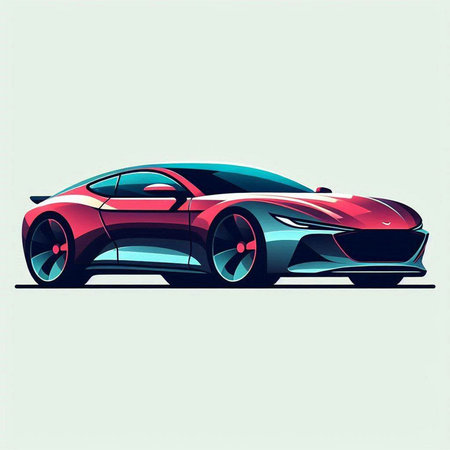 Sport car vector illustration. Side view. Concept for sport car.のイラスト素材