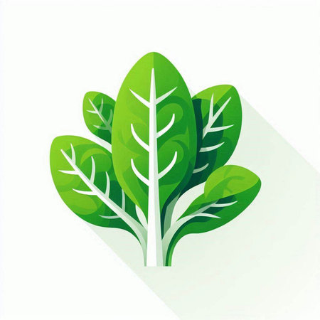 Lettuce icon. Vector illustration, flat design. Green leaf.のイラスト素材