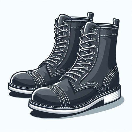 Hiking boots isolated on a white background. Vector illustration. Eps 10.のイラスト素材