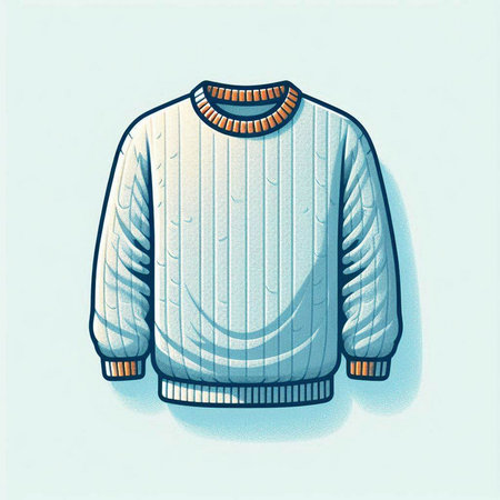 Knitted sweater. Vector illustration of a sweater on a blue background.のイラスト素材
