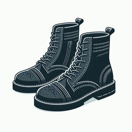 Vector illustration of a pair of boots. Isolated on white background.のイラスト素材
