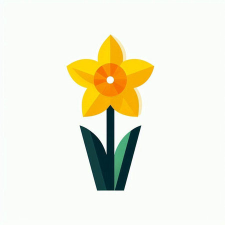 daffodil flower icon isolated on white background. vector illustrationのイラスト素材