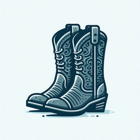 Hiking boots, hand drawn vector illustration in old sketch style.のイラスト素材