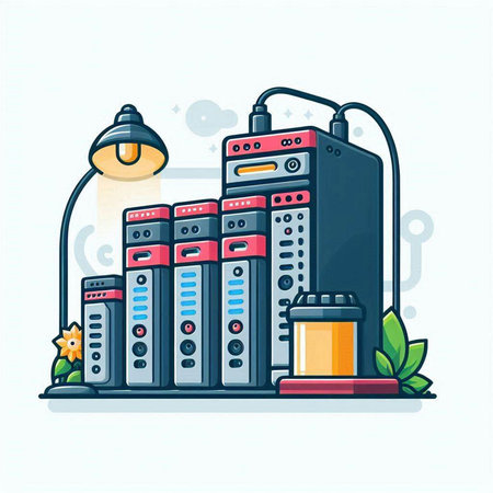 Data center vector illustration. Flat design style. Data center concept.のイラスト素材