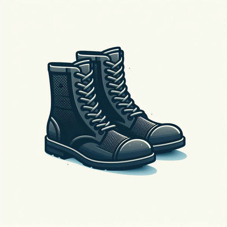 Vector illustration of a pair of men's boots. Vintage style.のイラスト素材