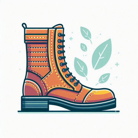 Sketch of a brown boot on a white background. Vector illustrationのイラスト素材