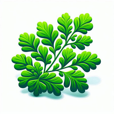 Illustration of a green leaf on a white background, vector illustrationのイラスト素材