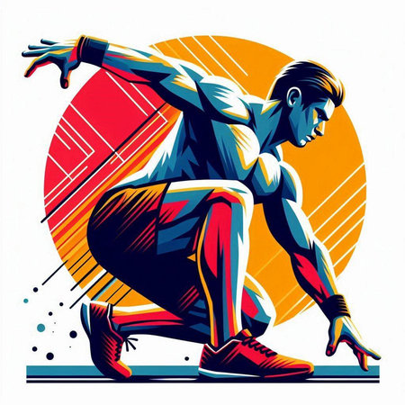 Athletic man. Pop art retro vector illustration kitsch vintage